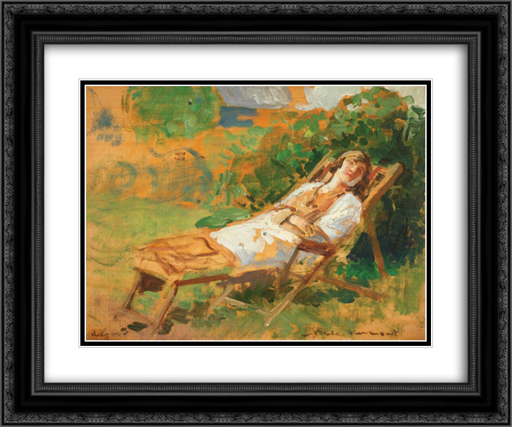 In the Sun 24x20 Black Ornate Wood Framed Art Print Poster with Double Matting by Vermont, Nicolae