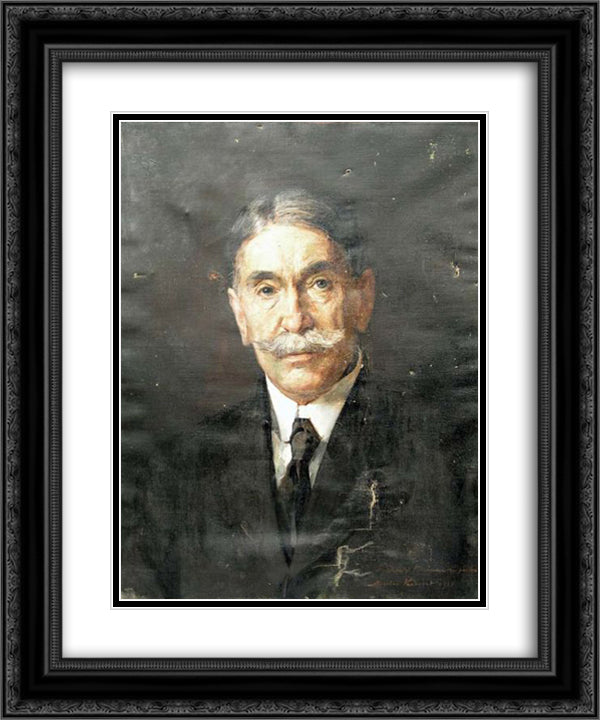 Portrait of a man 20x24 Black Ornate Wood Framed Art Print Poster with Double Matting by Vermont, Nicolae
