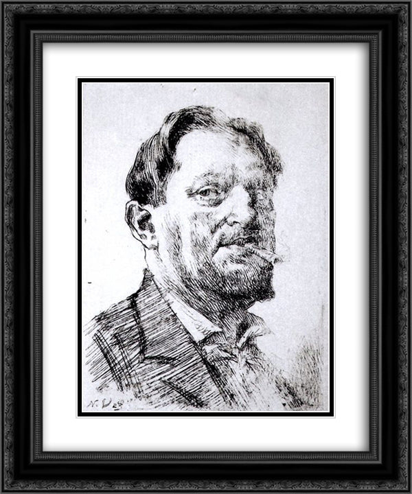 Self-Portrait 20x24 Black Ornate Wood Framed Art Print Poster with Double Matting by Vermont, Nicolae