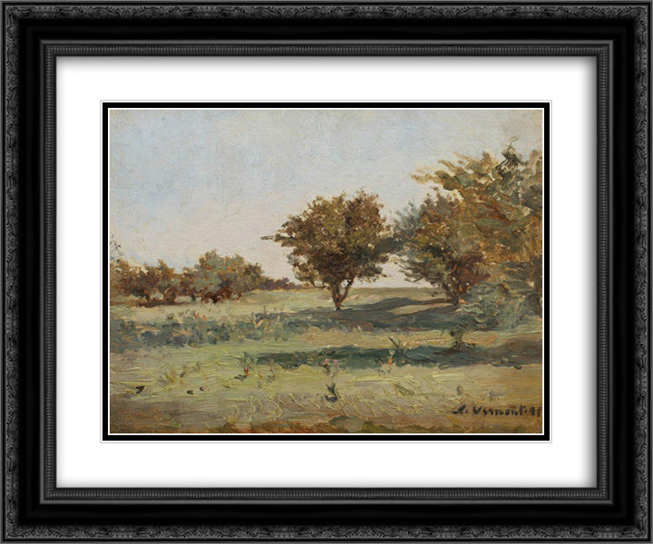 Summer Day 24x20 Black Ornate Wood Framed Art Print Poster with Double Matting by Vermont, Nicolae