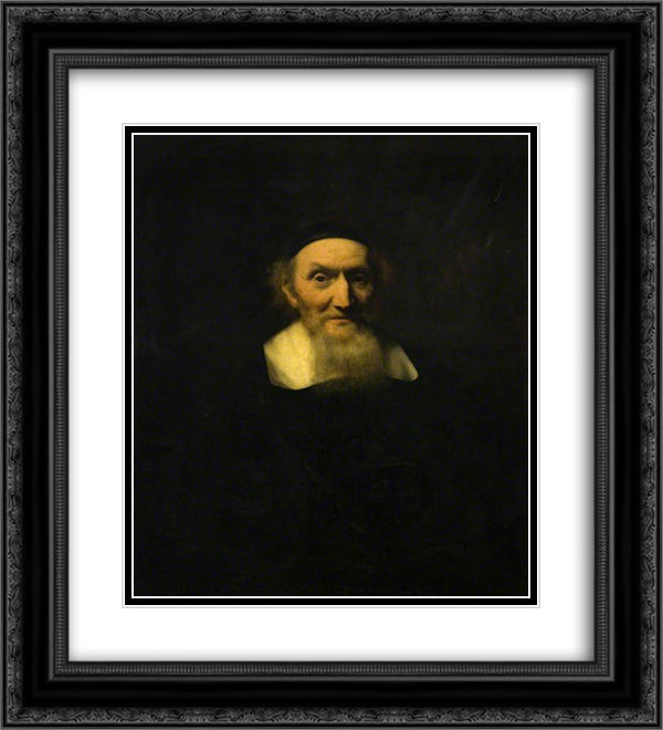 Jacob Trip 20x22 Black Ornate Wood Framed Art Print Poster with Double Matting by Maes, Nicolaes