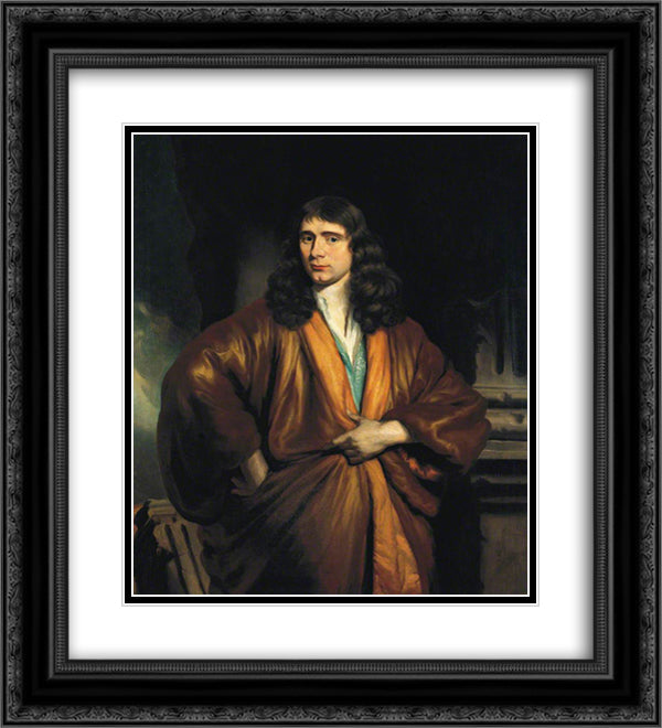 Thomas Sandys 20x22 Black Ornate Wood Framed Art Print Poster with Double Matting by Maes, Nicolaes
