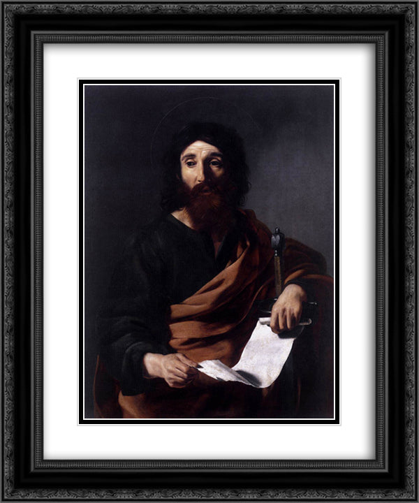 St. Paul 20x24 Black Ornate Wood Framed Art Print Poster with Double Matting by Tournier, Nicolas
