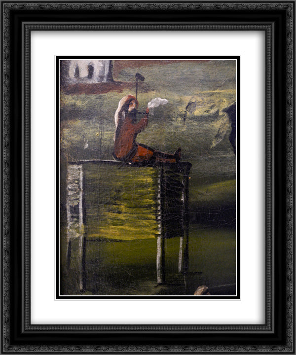 Party by the River Tskheniszkali (fragment) 20x24 Black Ornate Wood Framed Art Print Poster with Double Matting by Pirosmani, Niko