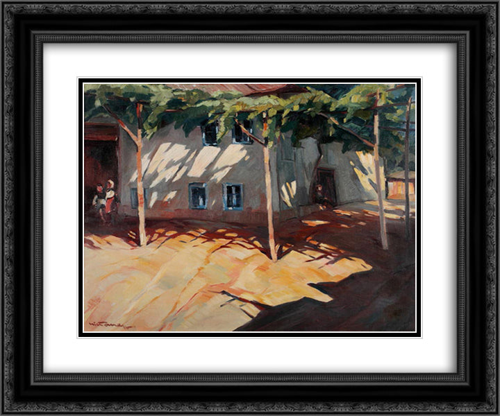 Karlovsko Palace 24x20 Black Ornate Wood Framed Art Print Poster with Double Matting by Tanev, Nikola