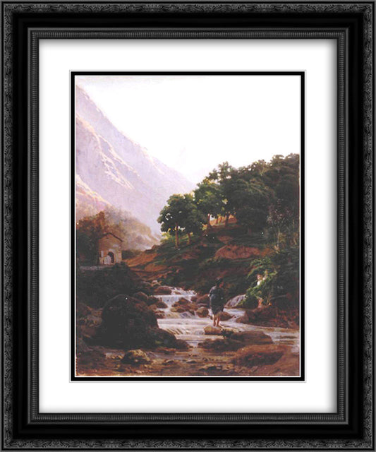 Carrara 20x24 Black Ornate Wood Framed Art Print Poster with Double Matting by Ge, Nikolai