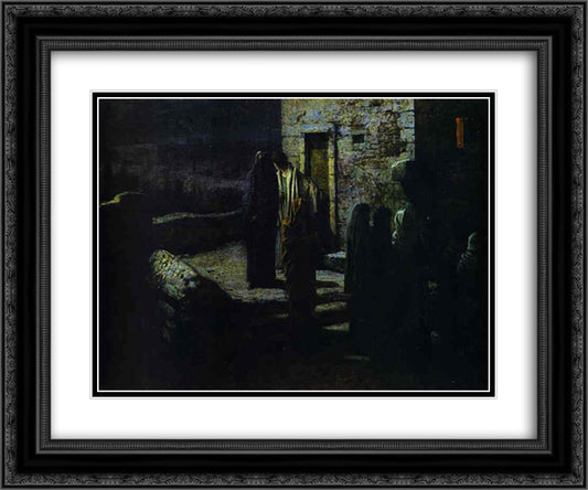 Christ and the Disciples Going out into the Garden of Gethsemane after the Last Supper 24x20 Black Ornate Wood Framed Art Print Poster with Double Matting by Ge, Nikolai