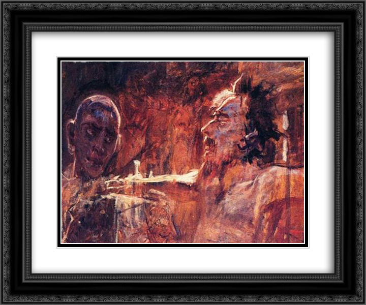 Christand Robber 24x20 Black Ornate Wood Framed Art Print Poster with Double Matting by Ge, Nikolai