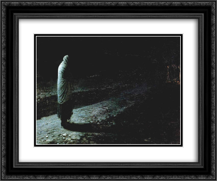 Conscience, Judas 24x20 Black Ornate Wood Framed Art Print Poster with Double Matting by Ge, Nikolai