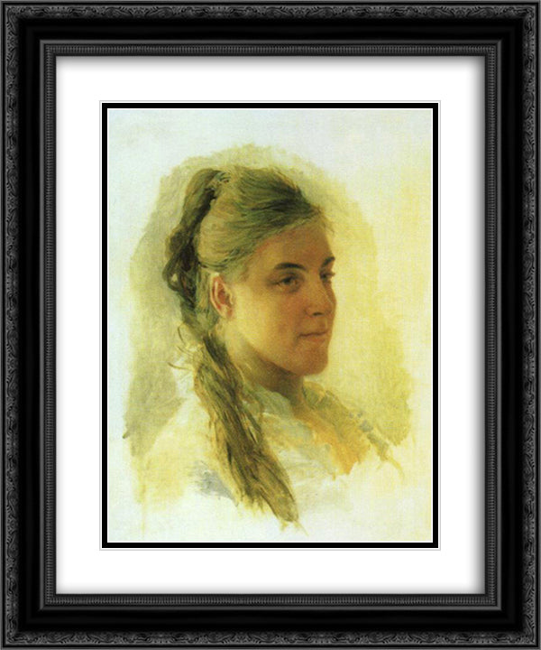 Katerina Ivanovna Zabello 20x24 Black Ornate Wood Framed Art Print Poster with Double Matting by Ge, Nikolai