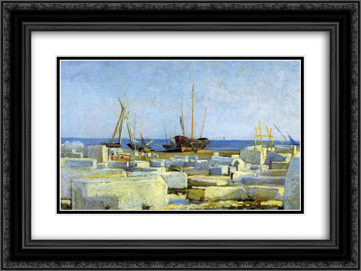 Loading marble 24x18 Black Ornate Wood Framed Art Print Poster with Double Matting by Ge, Nikolai