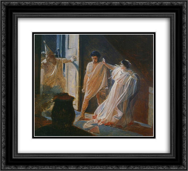 love of Vestal 22x20 Black Ornate Wood Framed Art Print Poster with Double Matting by Ge, Nikolai