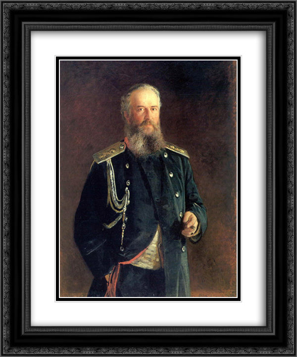 Portrait of Adam Olsufyev 20x24 Black Ornate Wood Framed Art Print Poster with Double Matting by Ge, Nikolai