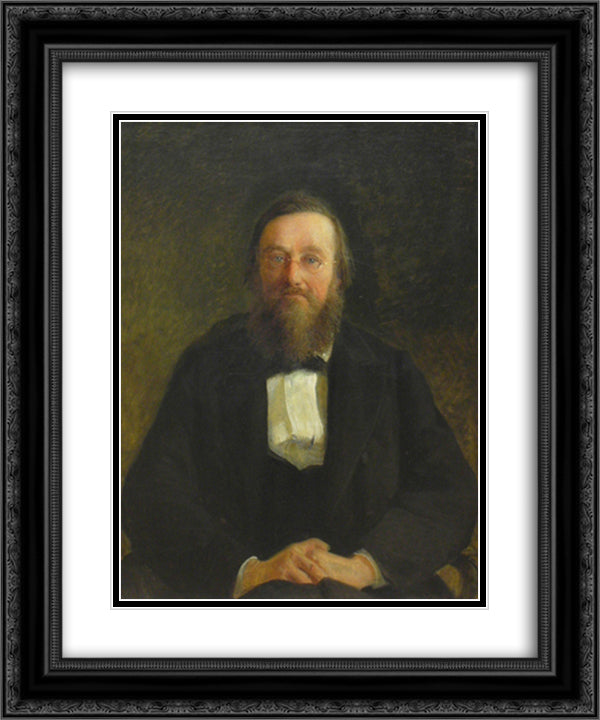 Portrait of Historian M.Kostomarov 20x24 Black Ornate Wood Framed Art Print Poster with Double Matting by Ge, Nikolai