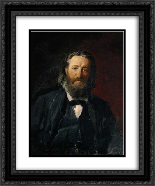 Portrait of Joseph Daumang 20x24 Black Ornate Wood Framed Art Print Poster with Double Matting by Ge, Nikolai