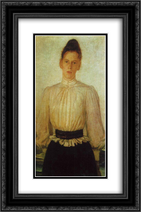 Portrait of Maria Tolstaya, Leo Tolstoy's Daughter 16x24 Black Ornate Wood Framed Art Print Poster with Double Matting by Ge, Nikolai