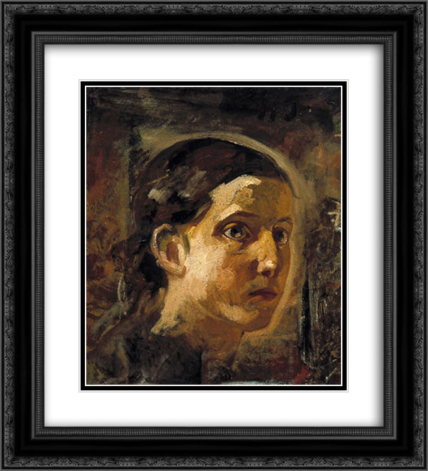 The head of John the Apostle 20x22 Black Ornate Wood Framed Art Print Poster with Double Matting by Ge, Nikolai