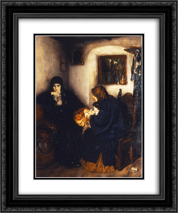 After the memorial service 20x24 Black Ornate Wood Framed Art Print Poster with Double Matting by Gyzis, Nikolaos
