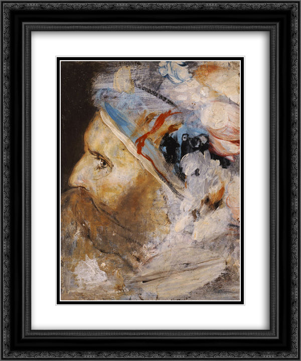 Head of old man 20x24 Black Ornate Wood Framed Art Print Poster with Double Matting by Gyzis, Nikolaos