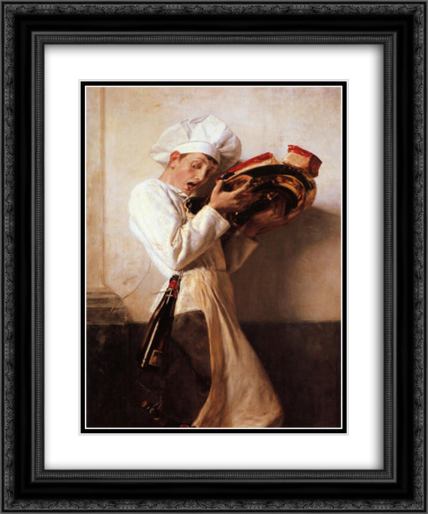 Pastry Man 20x24 Black Ornate Wood Framed Art Print Poster with Double Matting by Gyzis, Nikolaos