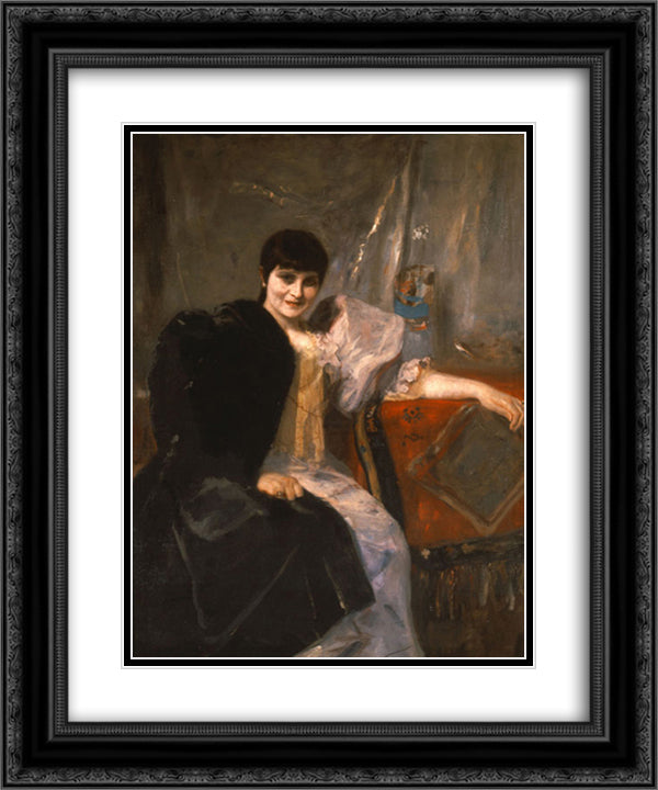 Portrait of Artemis Gyzi 20x24 Black Ornate Wood Framed Art Print Poster with Double Matting by Gyzis, Nikolaos