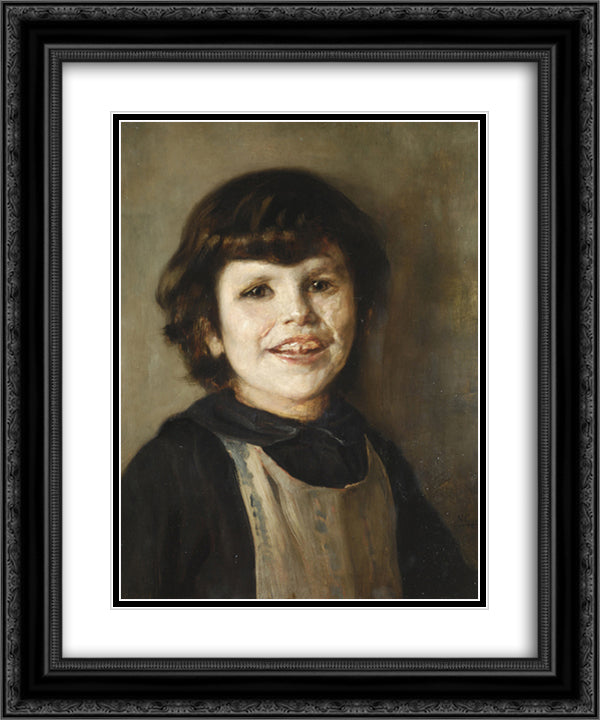 Portrait of Tilemahos Gyzis 20x24 Black Ornate Wood Framed Art Print Poster with Double Matting by Gyzis, Nikolaos