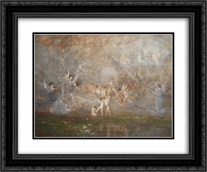 Spring Symphony 24x20 Black Ornate Wood Framed Art Print Poster with Double Matting by Gyzis, Nikolaos
