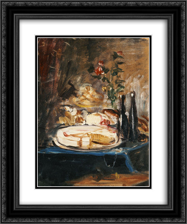 Table with cake 20x24 Black Ornate Wood Framed Art Print Poster with Double Matting by Gyzis, Nikolaos