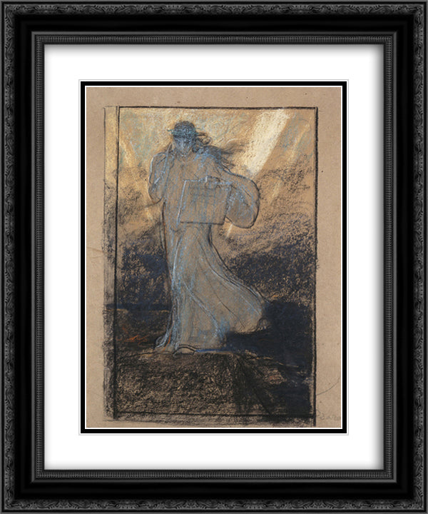 The Glory of Psara 20x24 Black Ornate Wood Framed Art Print Poster with Double Matting by Gyzis, Nikolaos