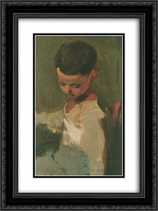 Boy 18x24 Black Ornate Wood Framed Art Print Poster with Double Matting by Lytras, Nikolaos