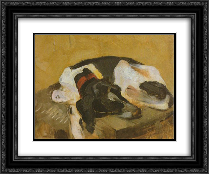 Dog 24x20 Black Ornate Wood Framed Art Print Poster with Double Matting by Lytras, Nikolaos