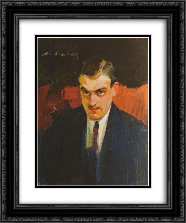 Portrait of F.D 20x24 Black Ornate Wood Framed Art Print Poster with Double Matting by Lytras, Nikolaos