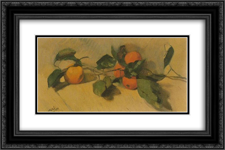 Seville oranges 24x16 Black Ornate Wood Framed Art Print Poster with Double Matting by Lytras, Nikolaos