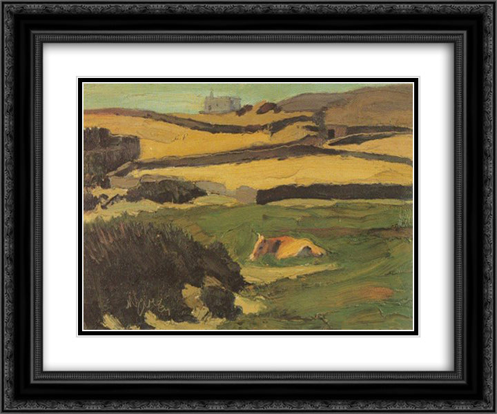 The Meadow 24x20 Black Ornate Wood Framed Art Print Poster with Double Matting by Lytras, Nikolaos
