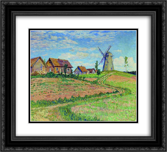 Balinovo. Landscape 22x20 Black Ornate Wood Framed Art Print Poster with Double Matting by Bogdanov Belsky, Nikolay