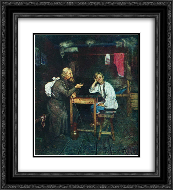 Future Monk 20x22 Black Ornate Wood Framed Art Print Poster with Double Matting by Bogdanov Belsky, Nikolay
