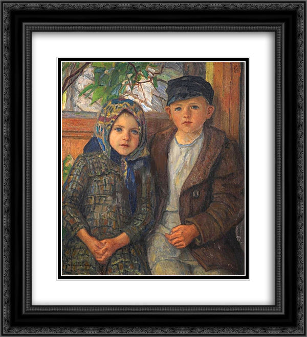 Models 20x22 Black Ornate Wood Framed Art Print Poster with Double Matting by Bogdanov Belsky, Nikolay