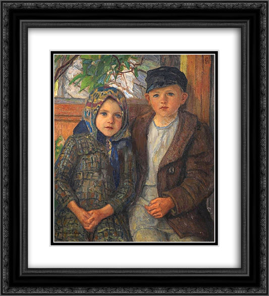 Models 20x22 Black Ornate Wood Framed Art Print Poster with Double Matting by Bogdanov Belsky, Nikolay