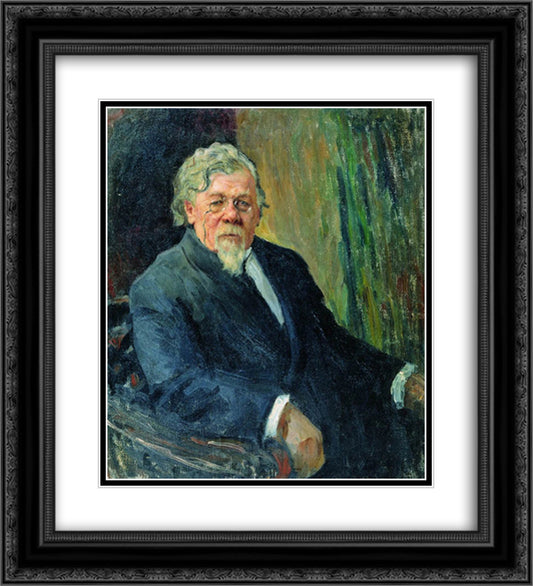 Portrait of Actor of Moscow Art Theatre 20x22 Black Ornate Wood Framed Art Print Poster with Double Matting by Bogdanov Belsky, Nikolay
