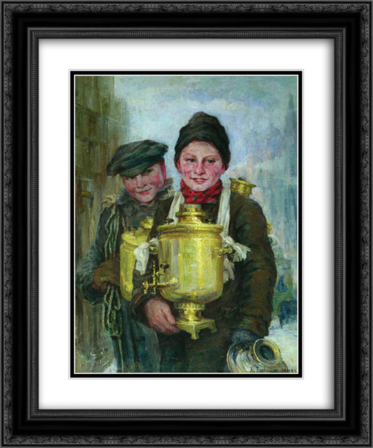 Sbitenshchiks 20x24 Black Ornate Wood Framed Art Print Poster with Double Matting by Bogdanov Belsky, Nikolay