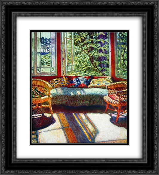 Sunny Morning 20x22 Black Ornate Wood Framed Art Print Poster with Double Matting by Bogdanov Belsky, Nikolay