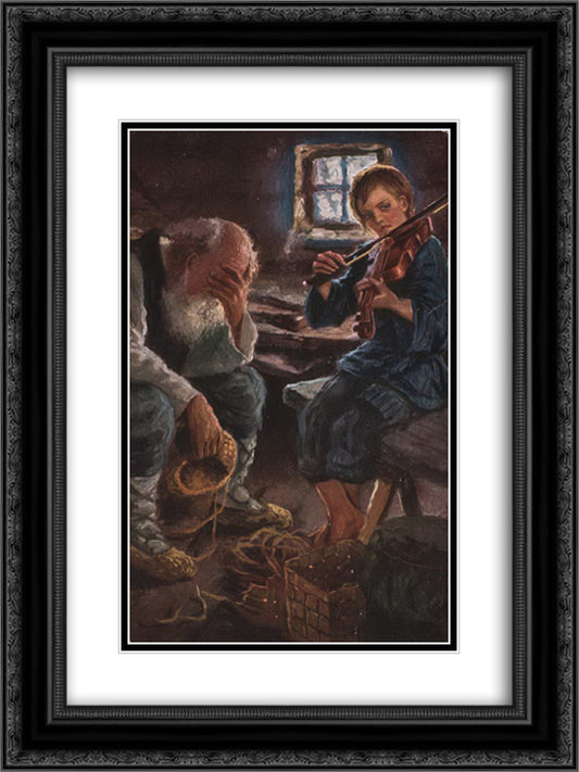 Talant 18x24 Black Ornate Wood Framed Art Print Poster with Double Matting by Bogdanov Belsky, Nikolay