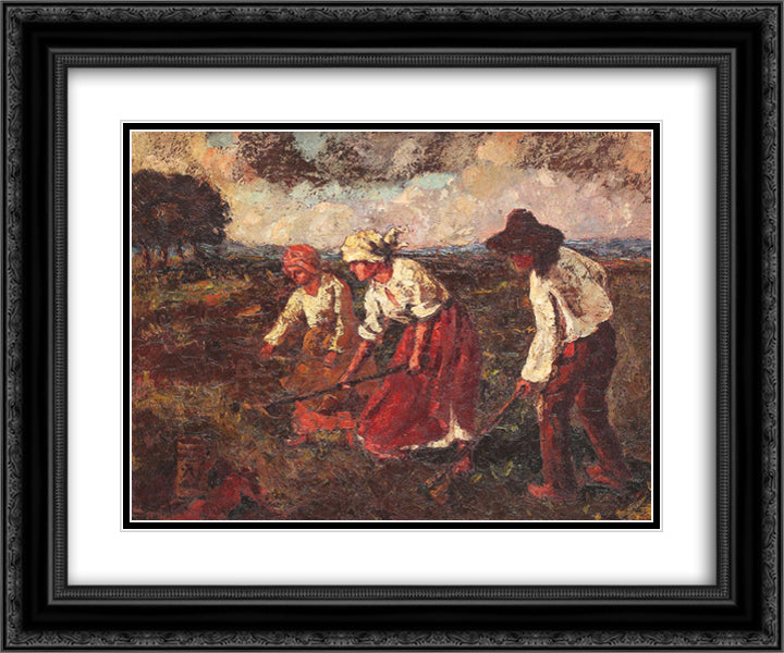 Agricultural Labour 24x20 Black Ornate Wood Framed Art Print Poster with Double Matting by Bancila, Octav