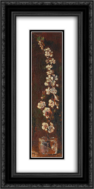 Apple Blossoms 12x24 Black Ornate Wood Framed Art Print Poster with Double Matting by Bancila, Octav