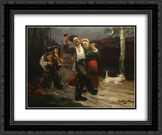 End of Leave 24x20 Black Ornate Wood Framed Art Print Poster with Double Matting by Bancila, Octav