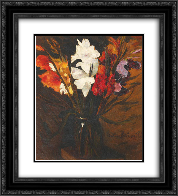 Imperial Gladiolus 20x22 Black Ornate Wood Framed Art Print Poster with Double Matting by Bancila, Octav