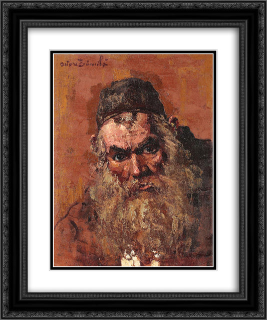 Jewish Portrait 20x24 Black Ornate Wood Framed Art Print Poster with Double Matting by Bancila, Octav