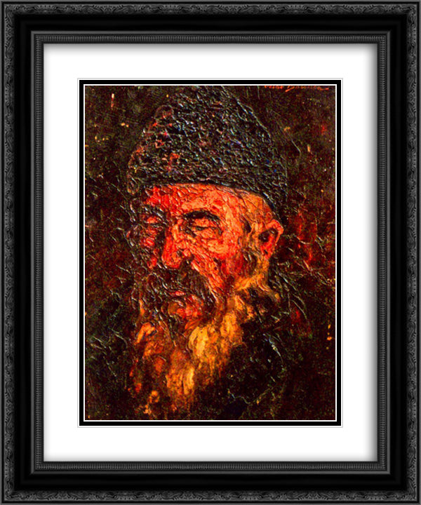 Old Man 20x24 Black Ornate Wood Framed Art Print Poster with Double Matting by Bancila, Octav