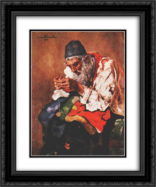 Rag Picker 20x24 Black Ornate Wood Framed Art Print Poster with Double Matting by Bancila, Octav