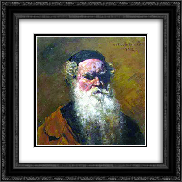 Self-Portrait (detail) 20x20 Black Ornate Wood Framed Art Print Poster with Double Matting by Bancila, Octav